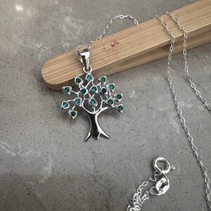 Tree of Life Sterling Silver CZ Necklace